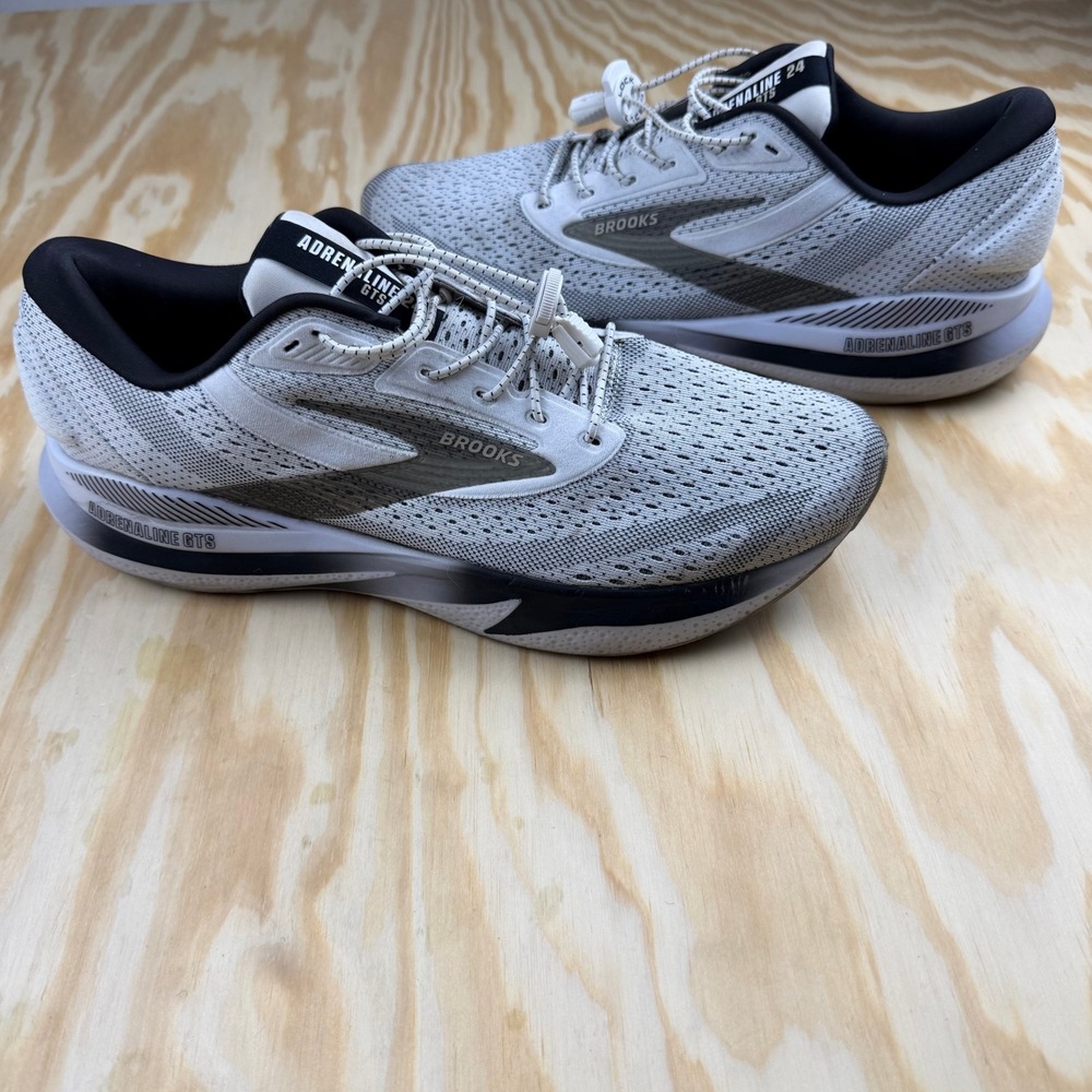 Brooks Adrenaline GTS 24 Mens Running Shoes Grey White 1104372E126 Size 11 Wide